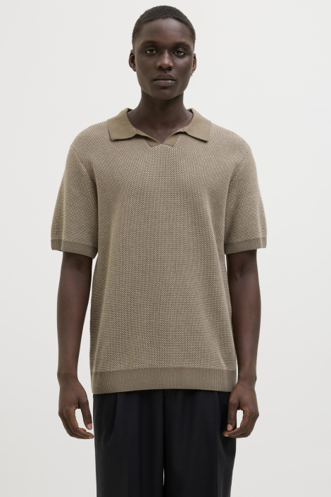 Jack & Jones jprcceaston knit split neck ss sn